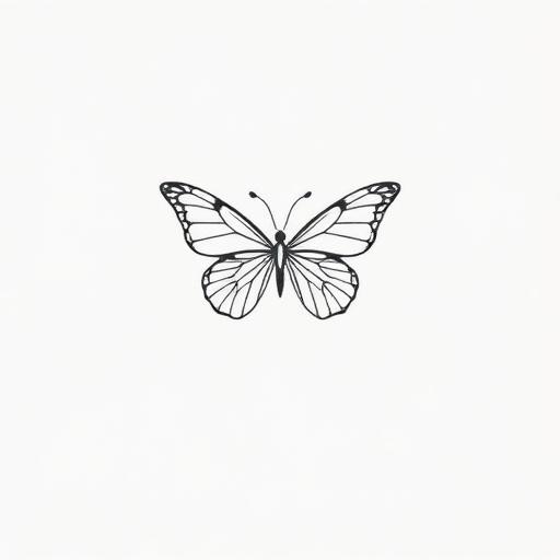 Fine line butterfly tattoo
