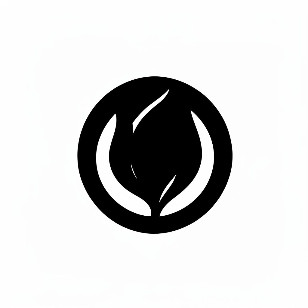 Negative Space Leaf temporary tattoo design, negative space leaf artwork in black ink on a white background